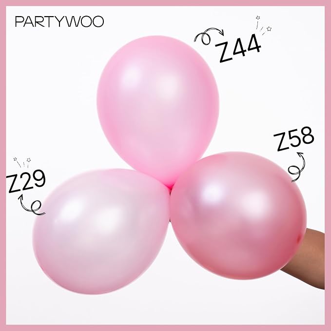 PartyWoo Pearl Pink Balloons 50pcs Light Pastel Baby Pink Color | 12 Inch - Image 4
