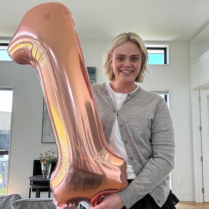 Rose Gold Number 1 Balloon 40 Inch, 1st Birthday Decorations Men Women | Foil - Image 2