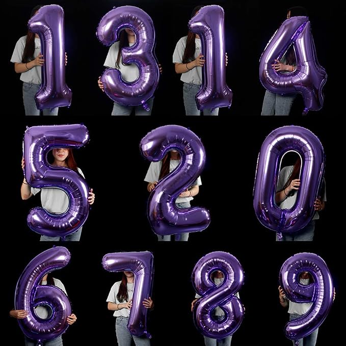 40 Inch Jumbo Purple Number 7 Balloon Giant Balloons Prom Balloons Helium Foil - Image 4