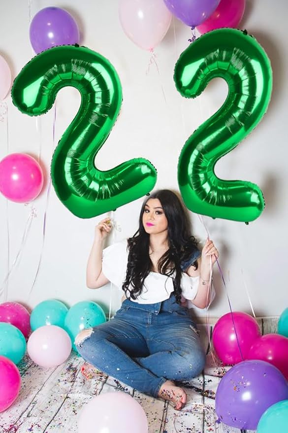2 Balloon 40 inch Dark Green Number Balloons - Image 2
