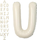 SUWEN 40 Inch Cream Large U Letter Balloons Big Foil Helium A-Z | Jumbo Mylar by SUWEN