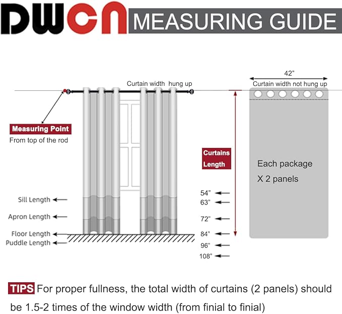 DWCN Ombre Room Darkening Blackout Curtains - Image 7