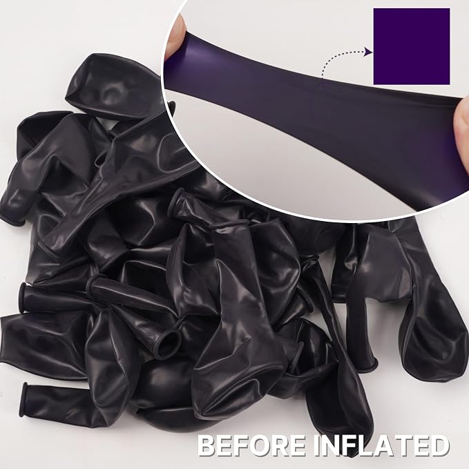 PartyWoo Dark Purple Balloons 101pcs 12 Inch Royal Purple Latex Helium Balloons - Image 2