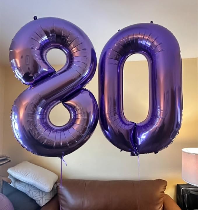 8 Balloon Numbers Party Decorations, 40In Purple Balloons - Image 4