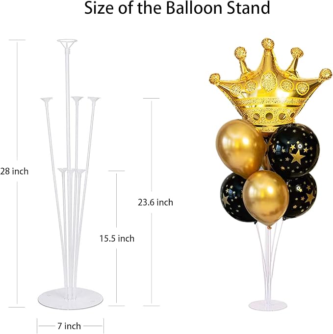 4 Sets of Table Balloon Stand Kit, 1 Roll of Glue and 5 Flower Clips - Image 2
