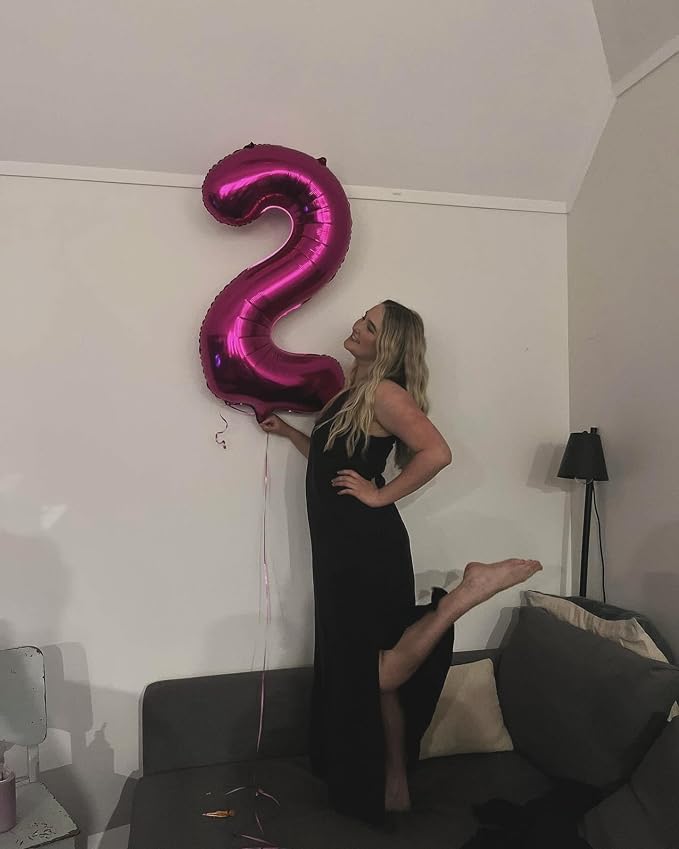 40 Inch Hot Pink Number 1 Balloon, 1st Birthday Party Decorations | 40 Inch Hot - Image 4