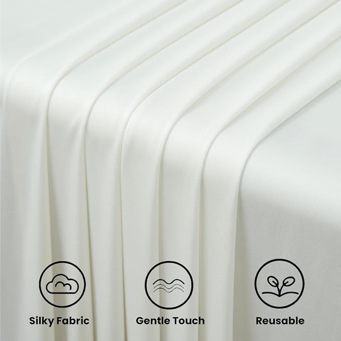 10 ft x 8 ft Wrinkle Free Ivory Backdrop Curtain - Image 7