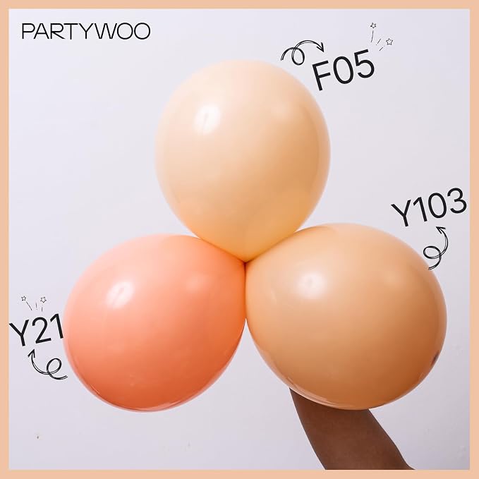 PartyWoo Nude Balloons 100pcs Apricot Fall Color 36 18 12 10 5 Inch | 36 18 12 - Image 5