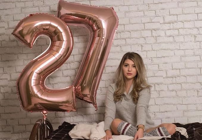 Balloons Number 40 Inch Rose Gold 27 Balloon - Image 4