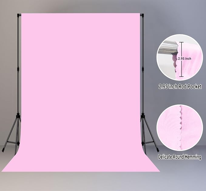 Pink Photography Backdrop for Photoshoot, Fabric 5x7ft | Polyester Studio Photo - Image 6