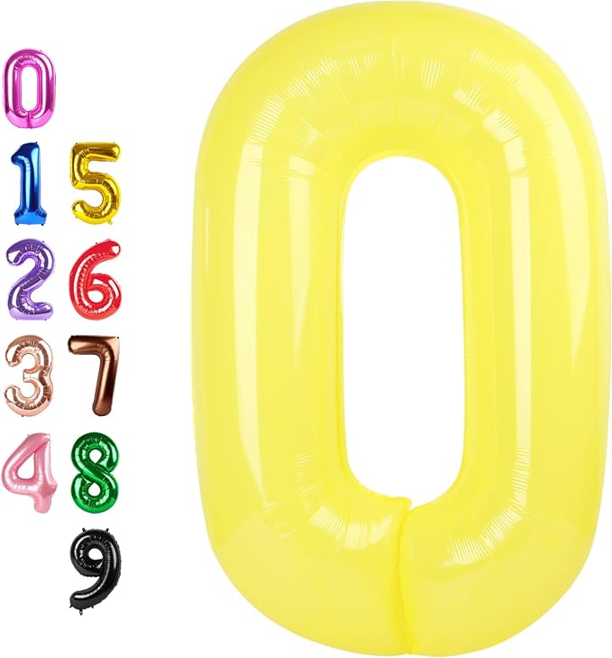 0 Balloon 40 inch Yellow Number Balloons by Enyeopd