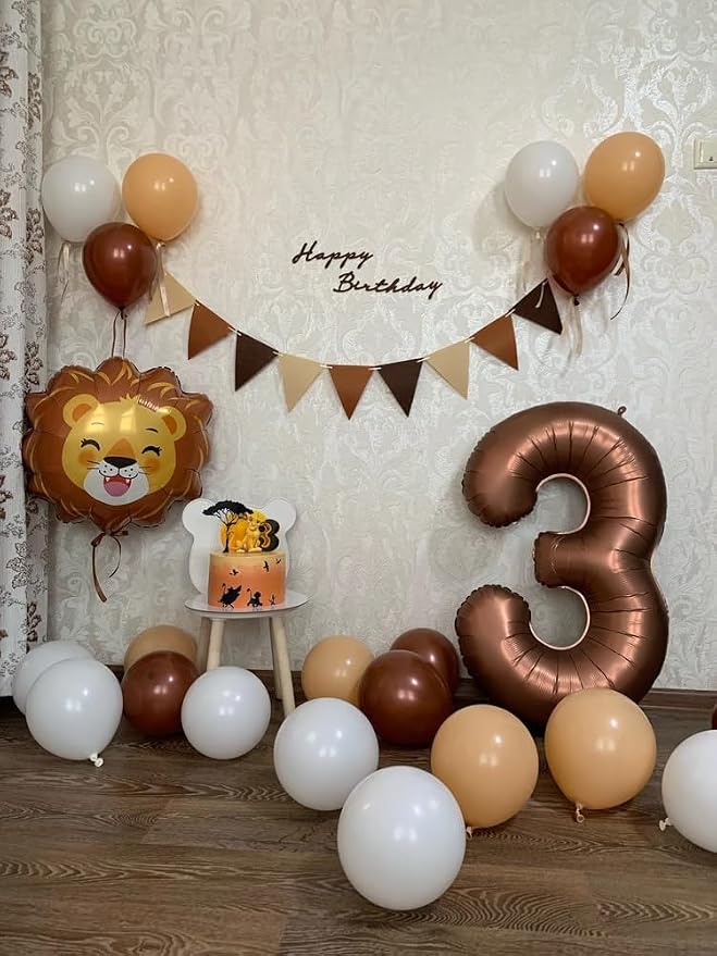 7 Balloon - Brown Birthday Number Balloons, 40 Inch Decorations Men Women | - Image 2