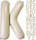 Cream K Balloons, 40 Inch Giant Letter Balloons K Foil Mylar Helium White by Lovoir