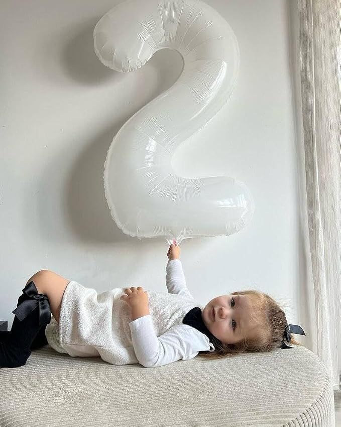 1 Balloon - White Birthday Number Balloons, 40 Inch Decorations Men Women | - Image 3