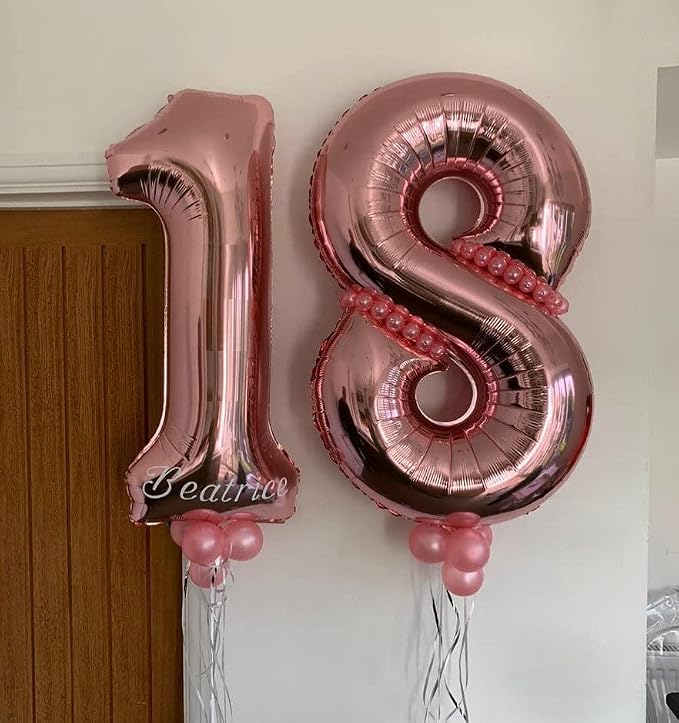 40 Inch Rose Gold 28 Balloons Giant Number 28 Balloons Rose Gold 28 Birthday - Image 3