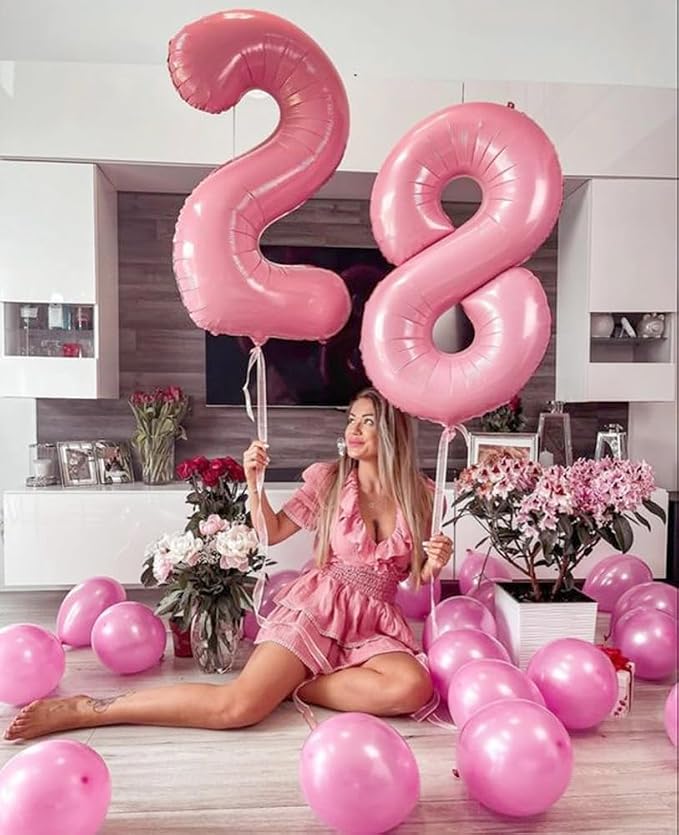 8 Balloon 40 inch Pink Number Balloons - Image 4