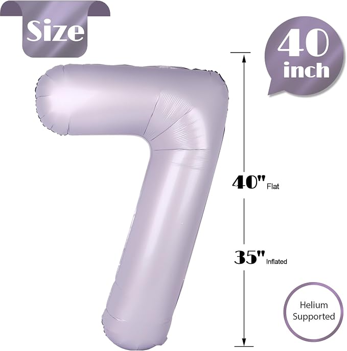 Lilac Number 7 Balloon 40 Inch - Image 5