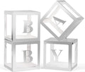 Voircoloria Baby Boxes with Letters, 4 Transparent Balloon Boxes | by Voircoloria