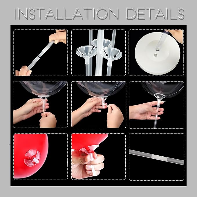 Balloon Sticks with Base for Floor&Table, Metallic Pearl Baby Blue Balloon - Image 7