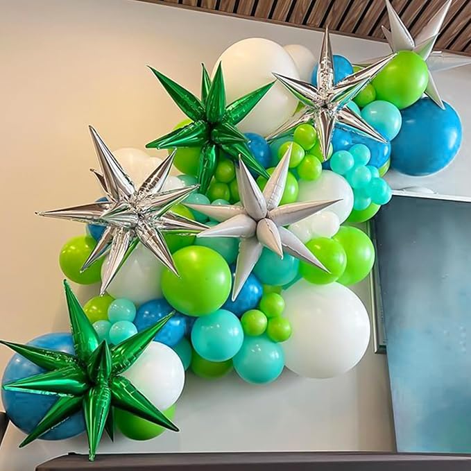 RUBFAC 129pcs Blue Green Balloons Different Sizes 18 12 10 5 Inch - Image 5