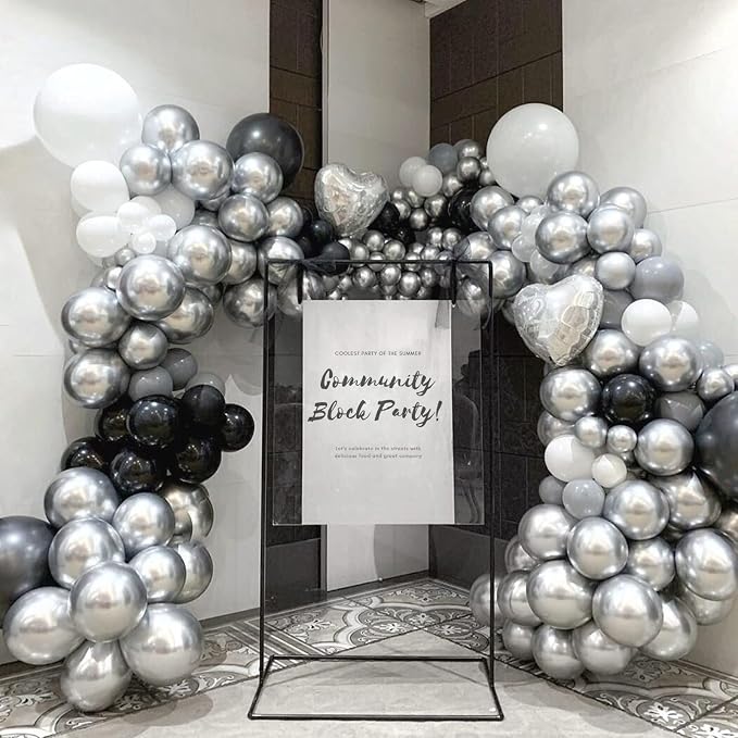 Metallic Silver Balloons 12 inch, Baby Shower, Birthday Party Decorations - Image 3