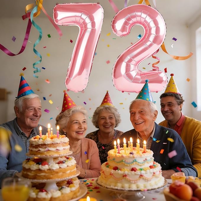 40 Inch Number 72 Balloons for 72nd Birthday Party Decorations, 0-100 Jewelry - Image 2