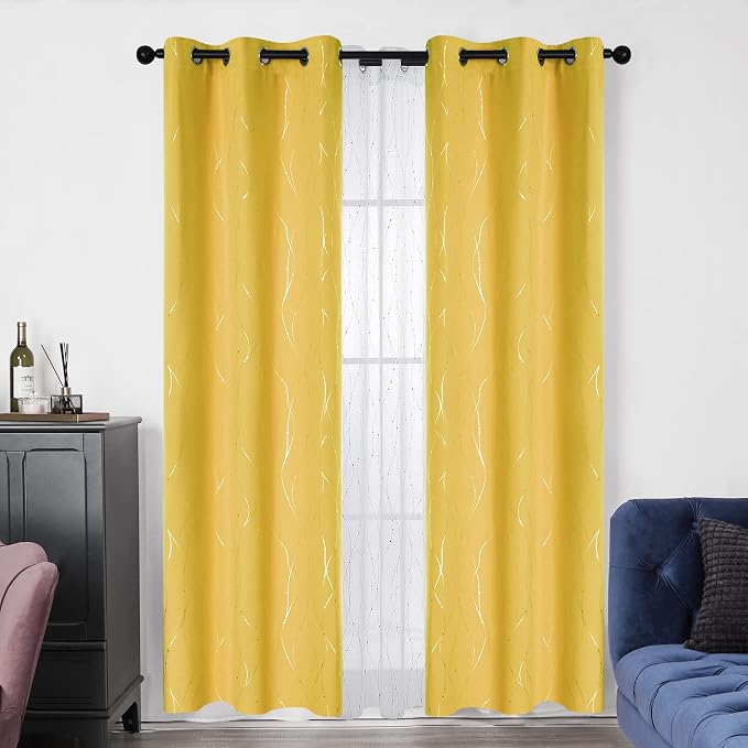 Deconovo Living Room Curtains 90 Inches Long, Thermal Insulated, Room Darkening - Image 2