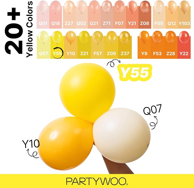 PartyWoo Yellow Balloons 85pcs Matte Yellow Color 18 12 10 5 Inch | Balloons - Image 4