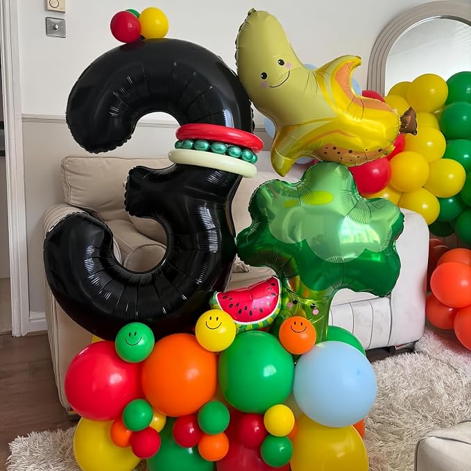 Black 7 Balloon Number, 40 Inch Number 7 Balloon Large Black 7 Foil Mylar - Image 2