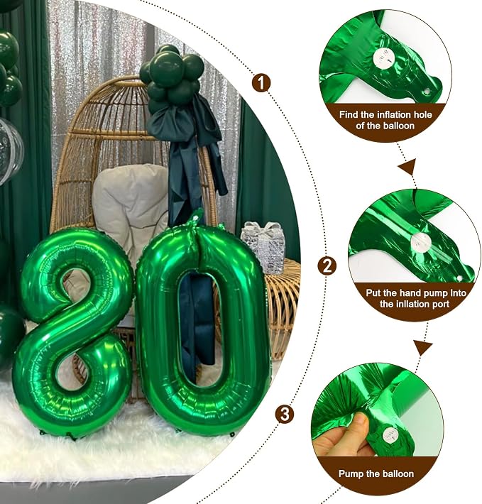 Number Balloons 1 Balloon Dark Green - Image 5