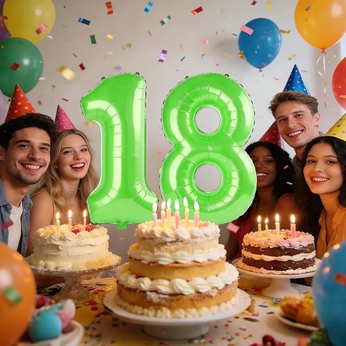 40 Inch Number 18 Balloons for 18th Birthday Party Decorations, 0-100 Fruit - Image 2