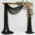 Black Wedding Arch Draping Fabric Backdrop Drapes Sheer 28.7"x 20FT | Sheer by Wokceer