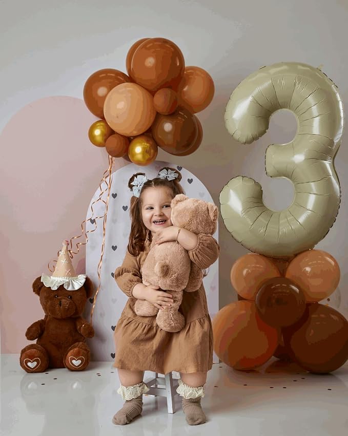 1 Balloon - Cream Birthday Number Balloons, 40 Inch Decorations Men Women | - Image 4