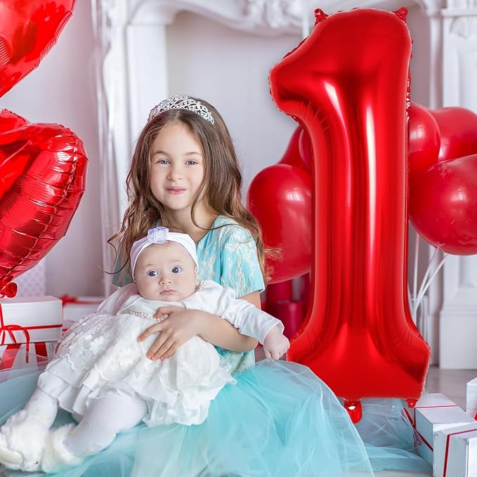 Red Number 13 Balloons, 40 Inch Big Large Foil Number Balloons, Jumbo Giant - Image 6