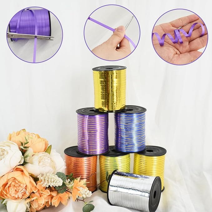 TONIFUL Curling Ribbon-Gold Gold Balloon Curling Ribbons-250 Yards Balloon - Image 3
