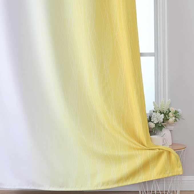 Room Darkening Gradient Blackout Curtains 72 Inch Length 2 Panels Set, Ombre - Image 6