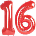 Red 16 Balloon - Number Balloon 40 Inch, 16th Red Birthday Decorations | Large by IWERP