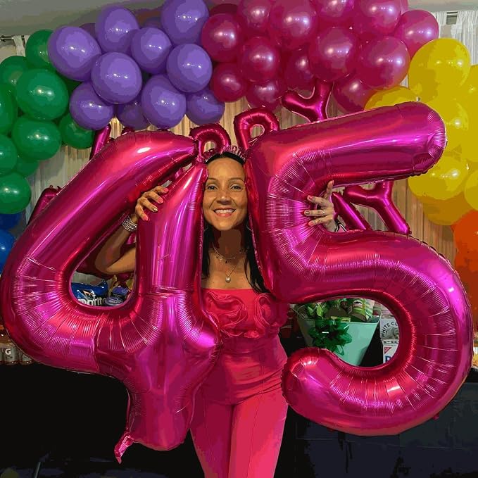1 Balloon - Hot Pink Birthday Number Balloons, 40 Inch Party Decorations | Hot - Image 2