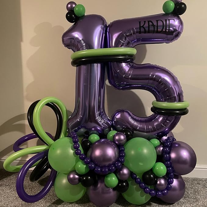 Number 50 Purple Balloons 40 Inch Giant Purple Foil 50 Helium Balloons - Image 4