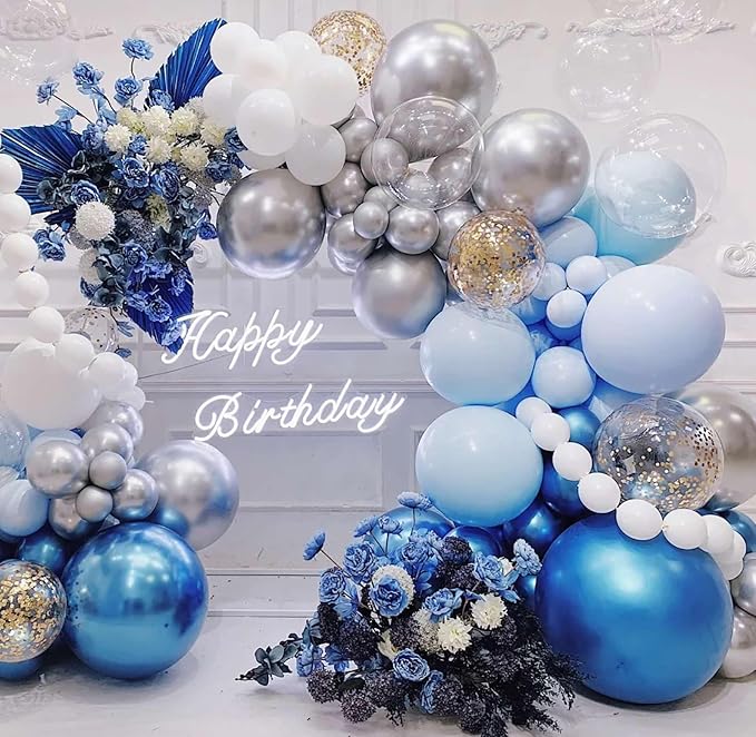 Metallic Blue Balloons, Birthday Decoration, Wedding Party, Baby Shower - Image 3