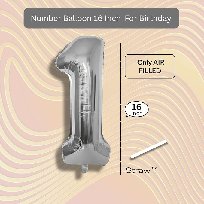 Candy Blue Number Balloon 1 Mylar Foil Balloons 16 Inch - Image 8