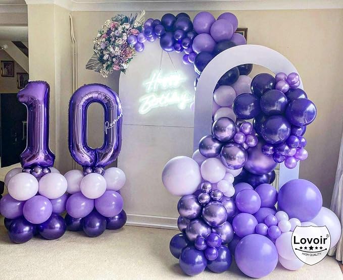Purple 20 Number Balloons, 40 Inch Giant Number 20 Balloons Foil Mylar Helium - Image 5