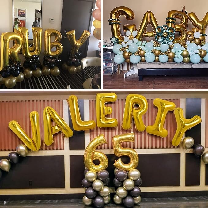 TONIFUL 40 Inch Large Gold Letter T Foil Balloons Alphabet Balloons | Giant - Image 6