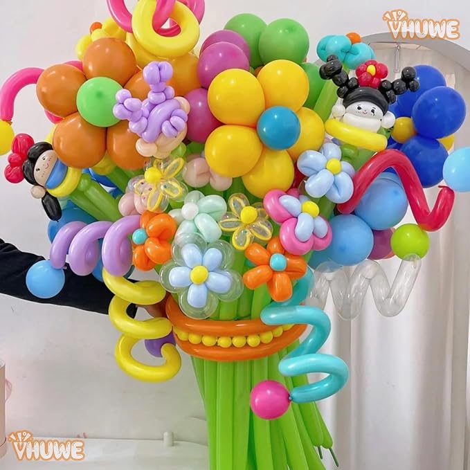 260 Balloons Teal Blue, Thickened 100 Pack Long Balloons Twisting Skinny Magic - Image 5