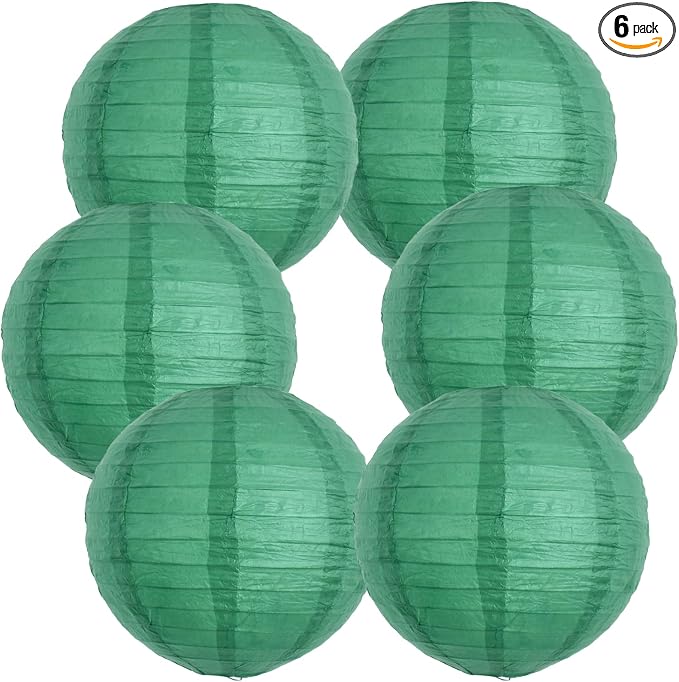 BEISHIDA 8 Inch Green Paper Lanterns 6 Packs Hanging Round Chinese Lantern | by Beishida