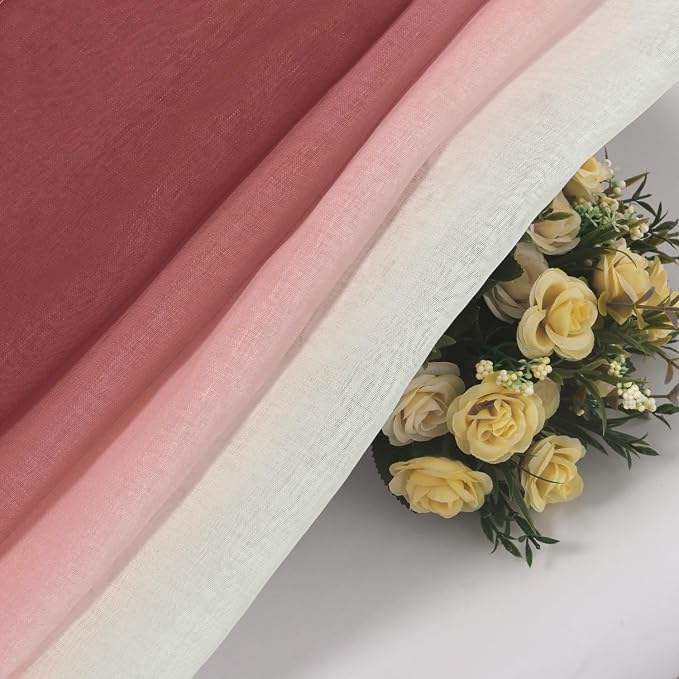 DWCN Ombre Faux Linen Sheer Curtains - Image 5
