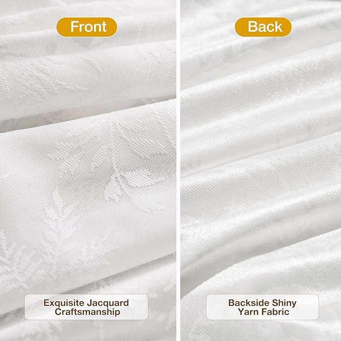 Anmao White Semi Sheer Light Filtering Curtains 102 Inches Long 2 Panels - Image 3