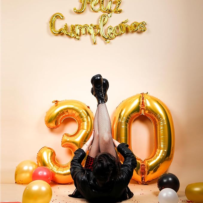 40 Inch Gold Number 5 Foil Balloon - Image 7