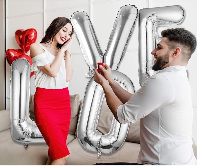 Single Aluminum Hanging Foil Film Silver Letter Balloons E 40 Inch | - Image 7