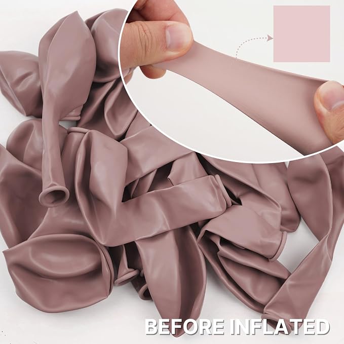 PartyWoo Dusty Pink Balloons 101pcs Lilac Pink Color 12 Inch | Balloons - Image 3